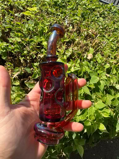 Preview pic of Ic glass puffco peak recycler attachment amber