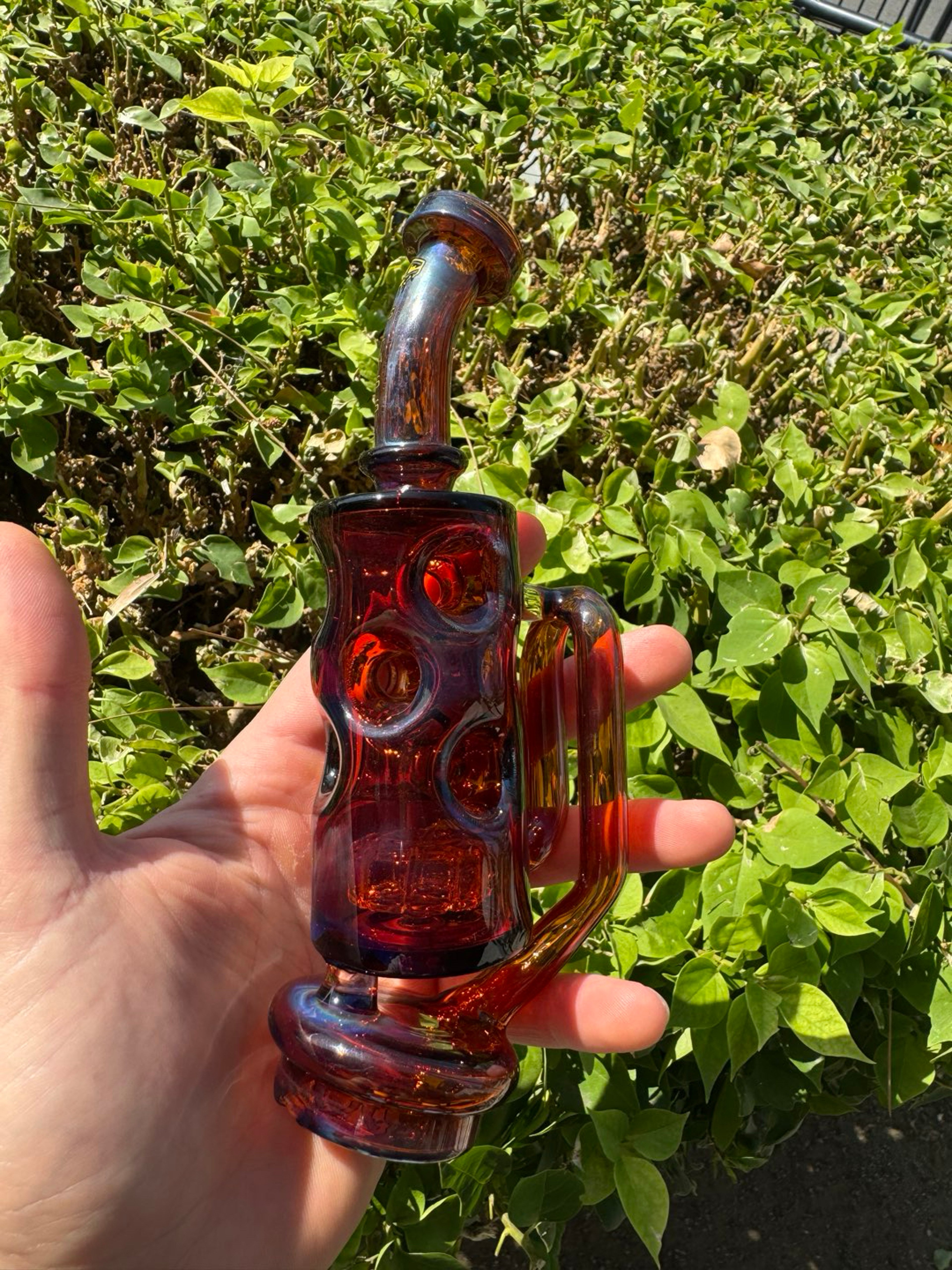 Ic glass puffco peak recycler attachment amber image 0