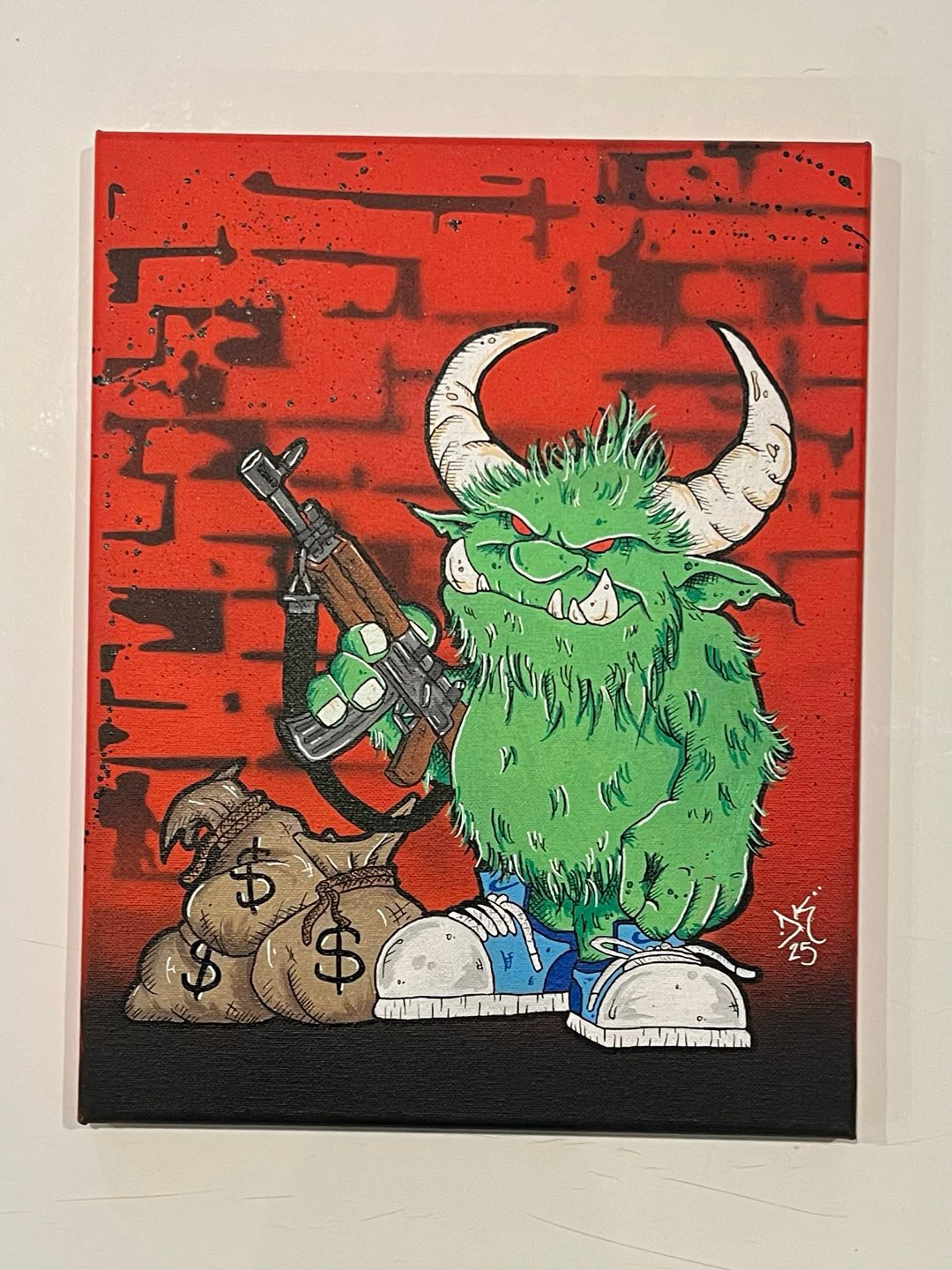 Preview pic of 11x14 “Dirty Money” Original Painting by Donnie Kane (DK Arts)