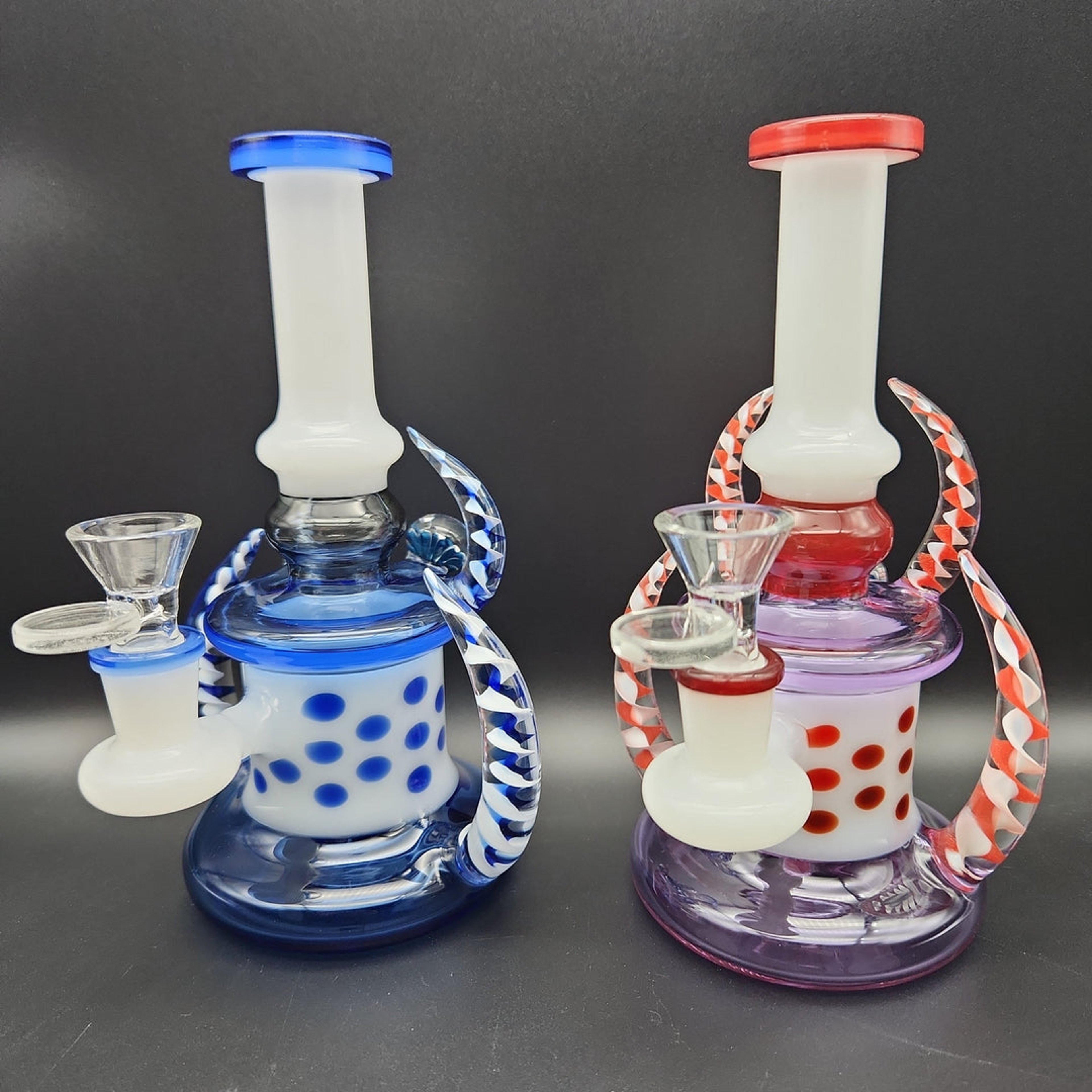 Preview pic of 7.5" MINI HORNED POLKA DOT BUBBLER