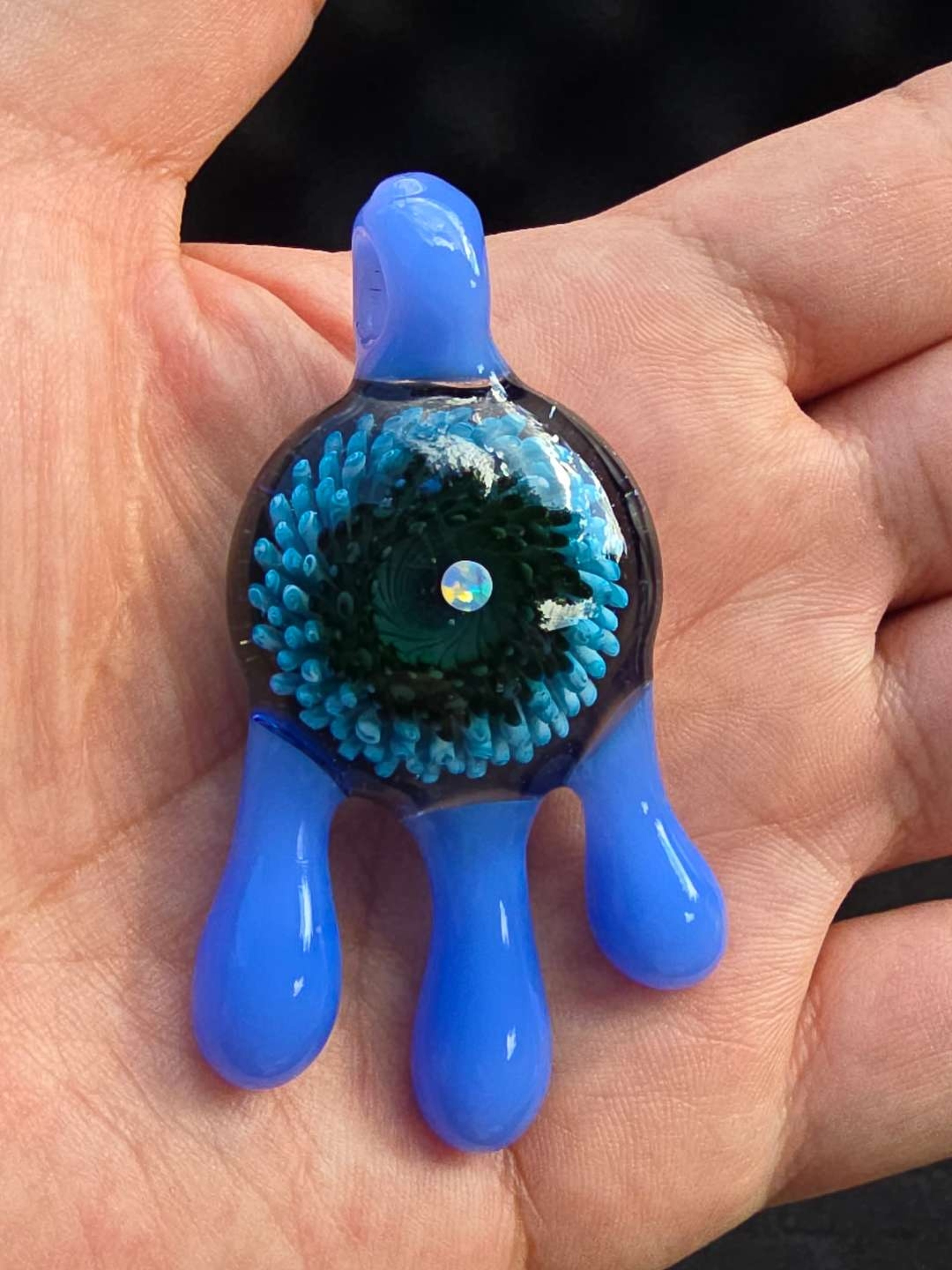 Preview pic of 2k Glass Art Drip Pendant W/ Opal