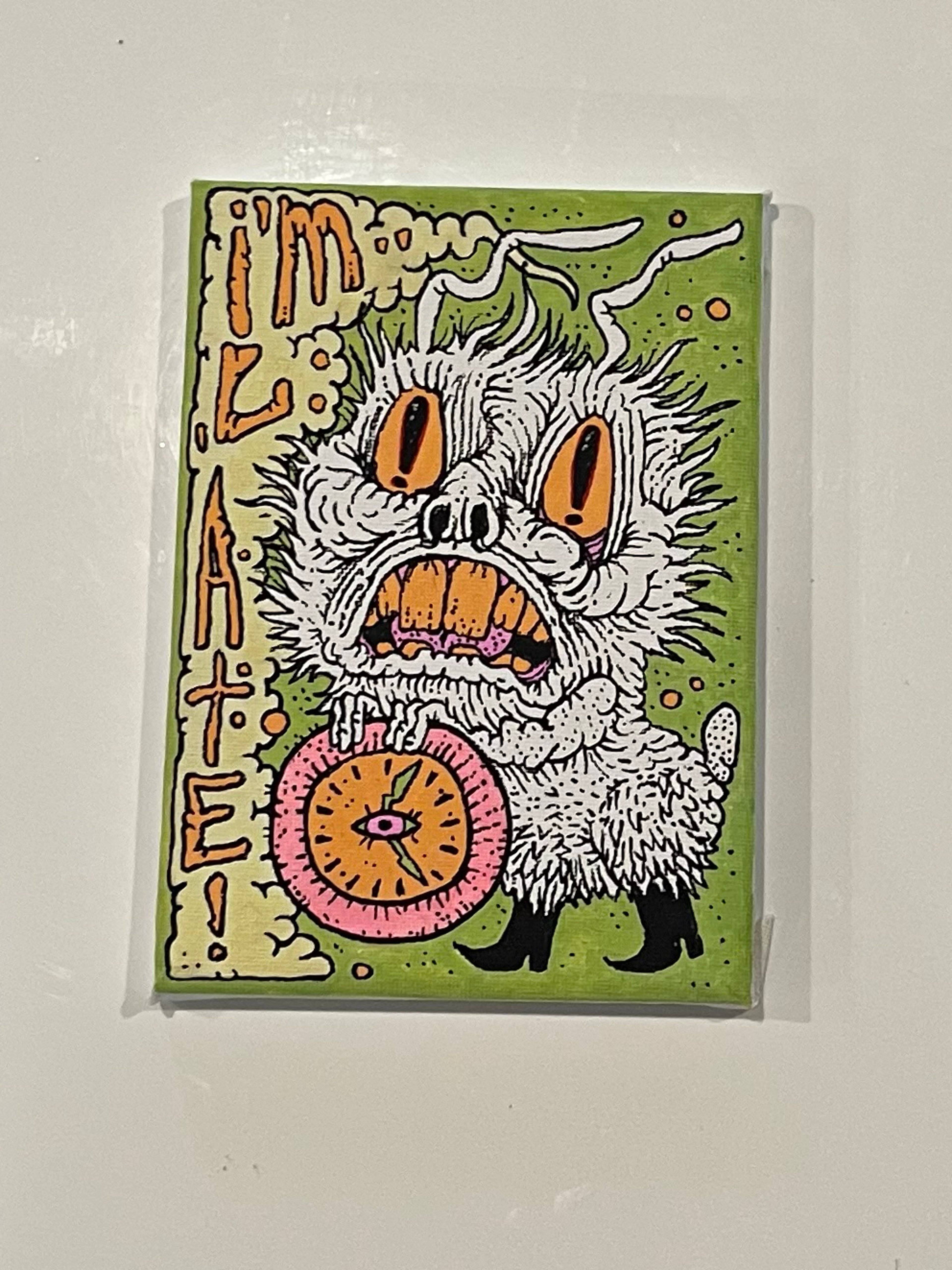 Preview pic of 5x7 White Rabbit Original Painting by Orrin Taylort