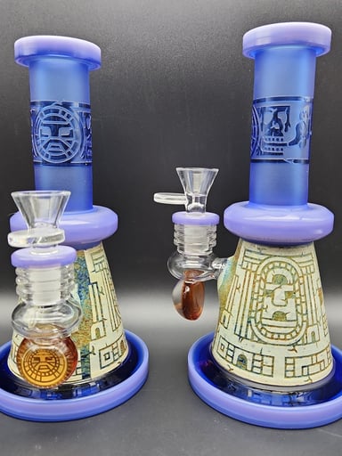 Preview pic of 7.5" ETCHED AZTEC CASTLE MINI BEAKER