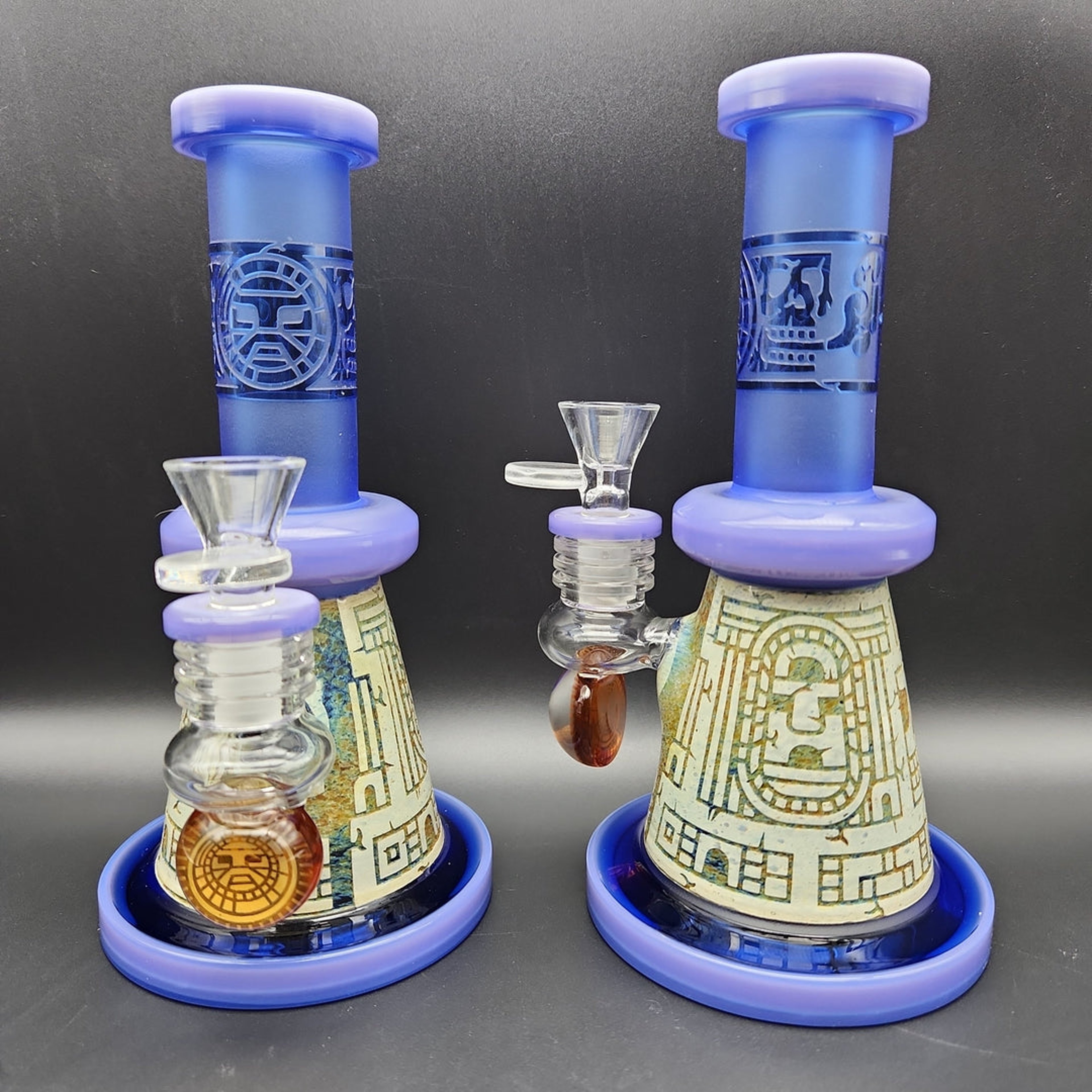 Preview pic of 7.5" ETCHED AZTEC CASTLE MINI BEAKER
