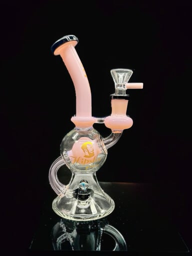 Preview pic of 7.5” Pink Hipster Borosilicate Glass Bong – Elegant Water Pipe with 14mm Bowl
