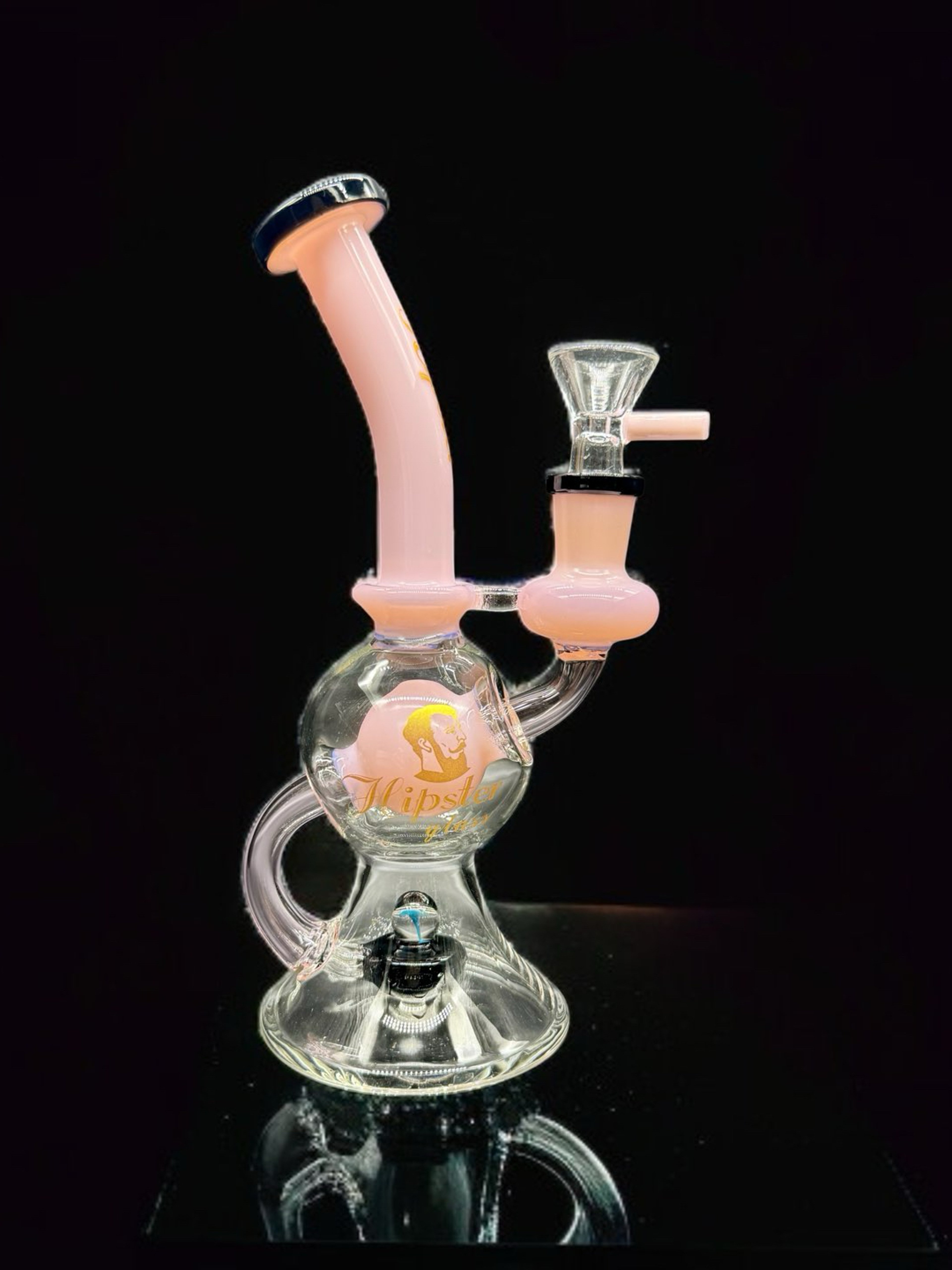 Preview pic of 7.5” Pink Hipster Borosilicate Glass Bong – Elegant Water Pipe with 14mm Bowl