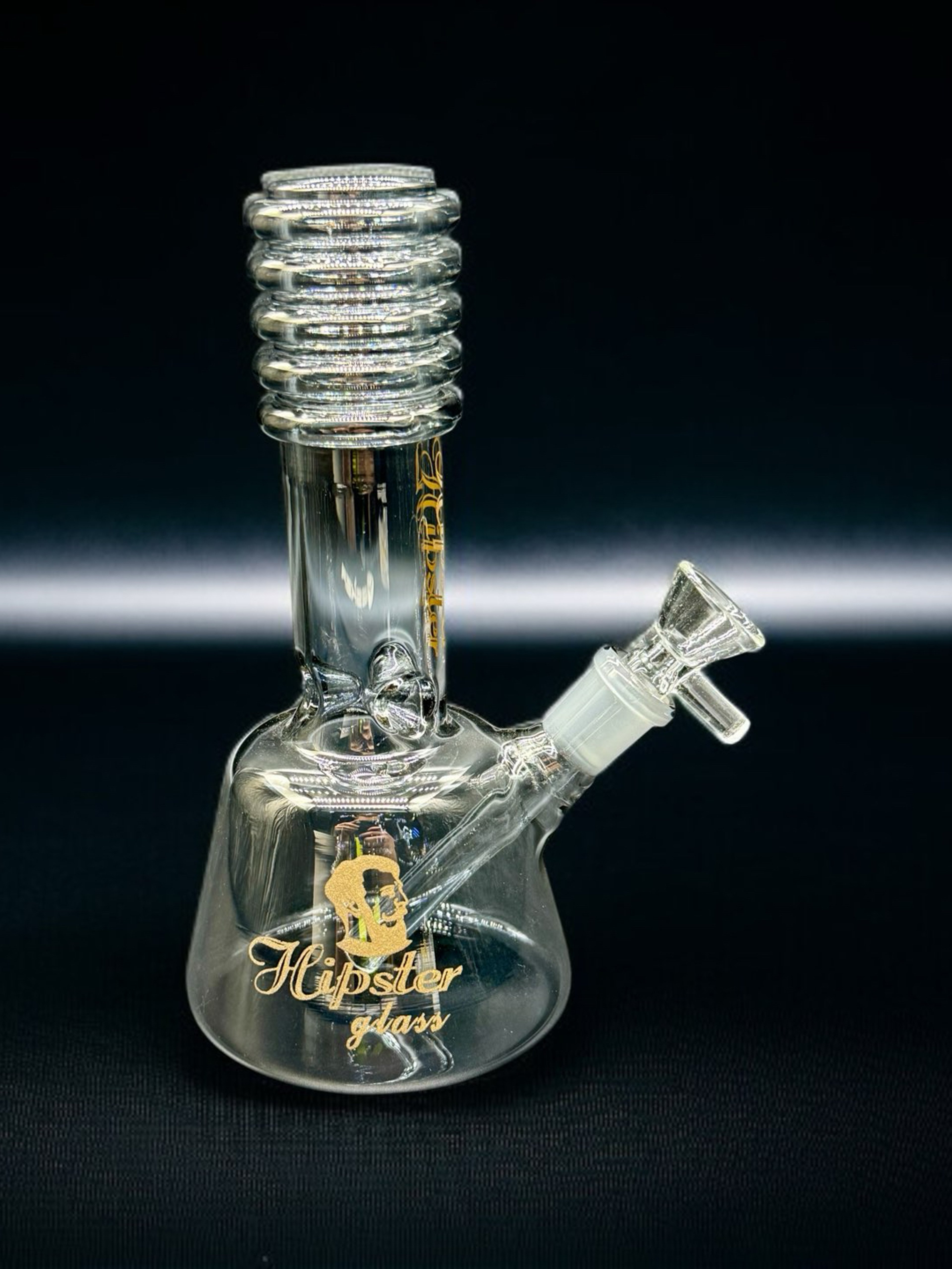 Preview pic of 7” Black Hipster Beaker Glass Bong – 2-in-1 Downstem & 14mm Bowl (Model SF021)