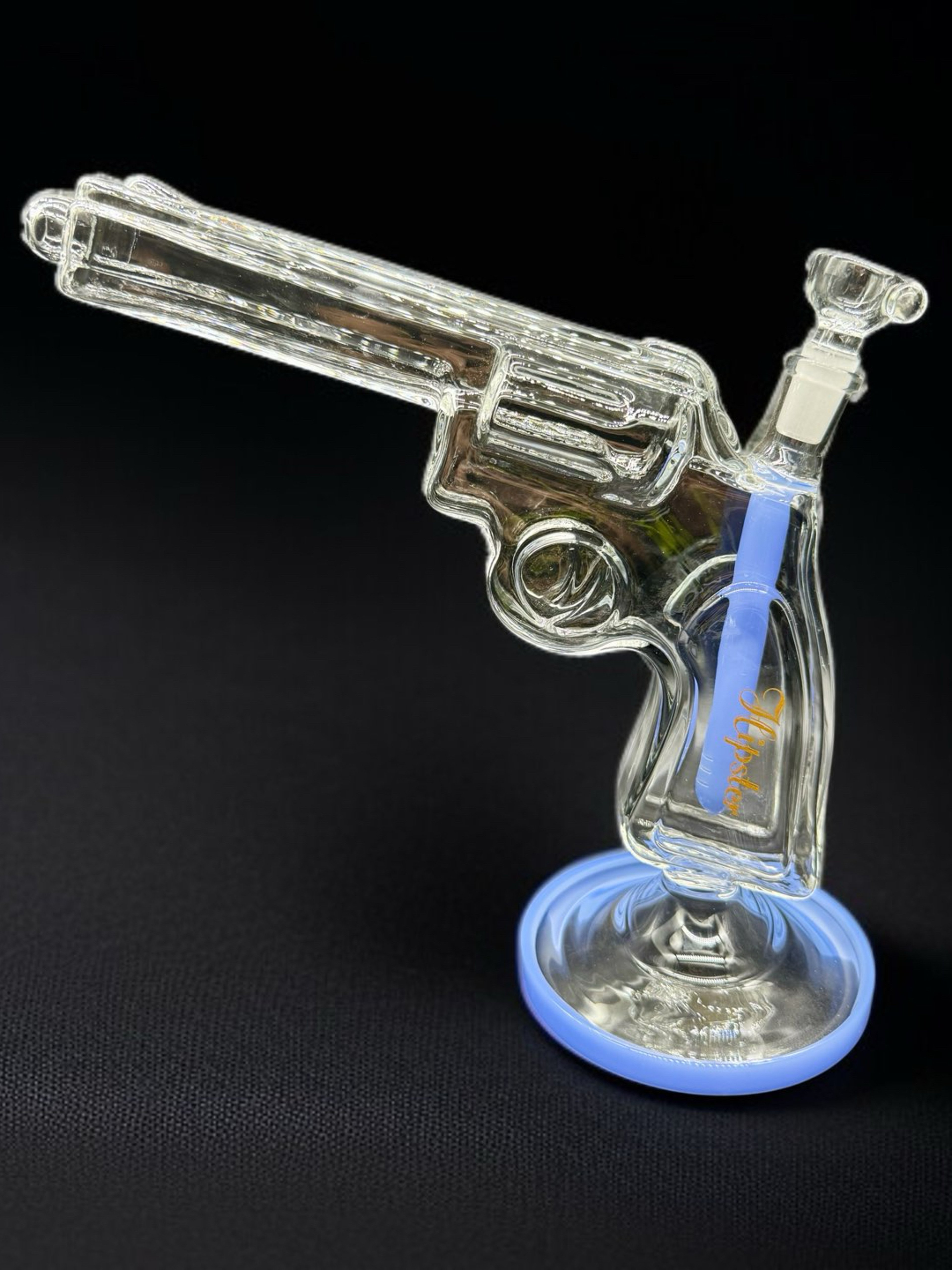 Preview pic of 9.5” Gun-Style Water Pipe | Model GS029 | Borosilicate Glass | 14mm Removable Bowl