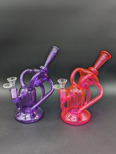 Preview pic of FULL COLOR GLASS TWISTED DUAL CHAMBER RECYCLER