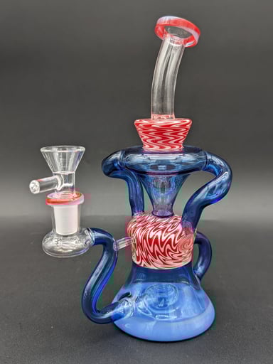 Preview pic of 8.5" PEPPERMINT SWIRL RECYCLER BONG