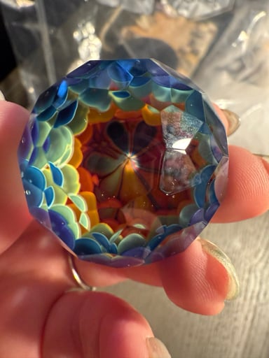 Preview pic of Crowman Glass Faceted Marble