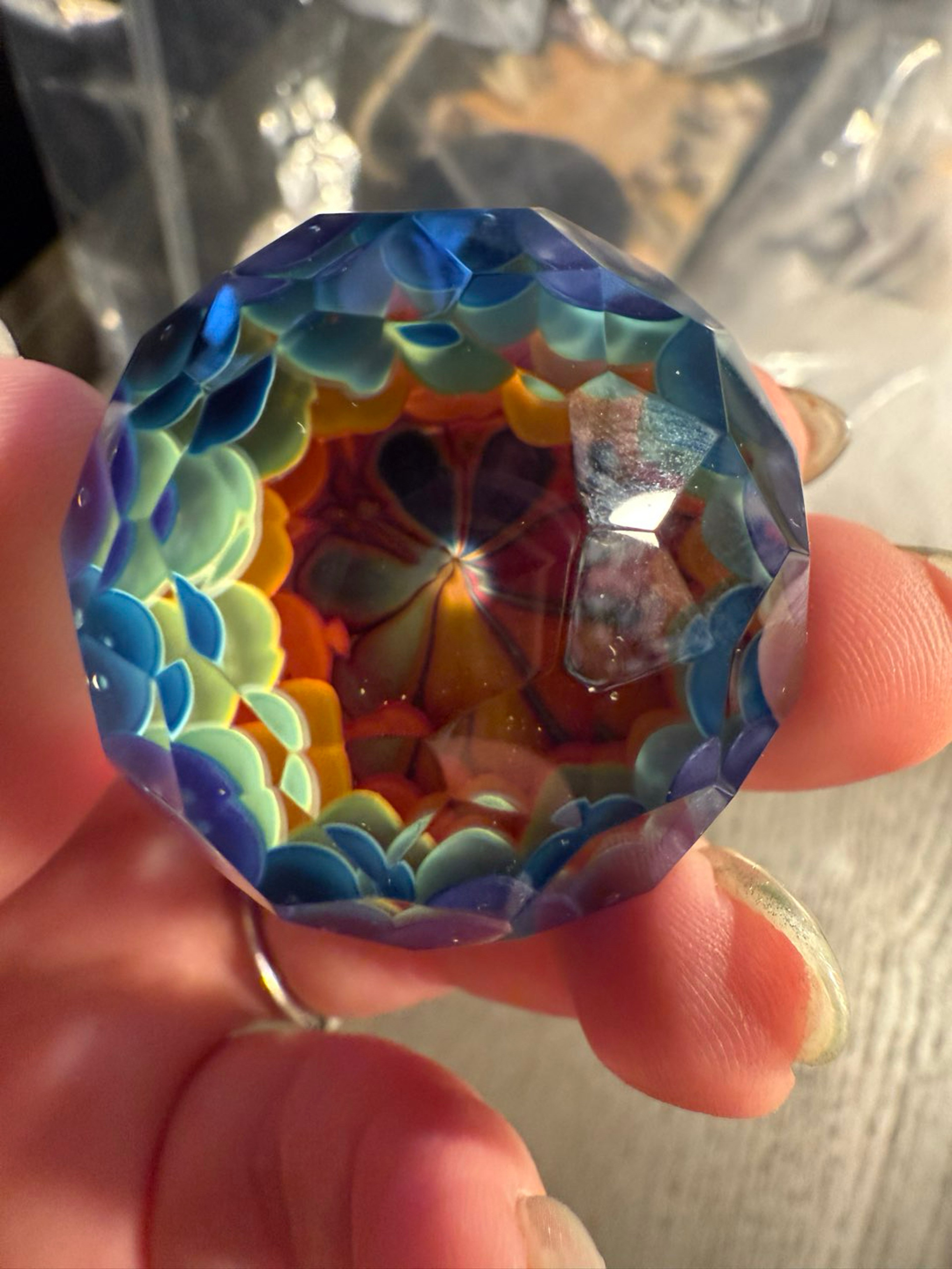 Preview pic of Crowman Glass Faceted Marble