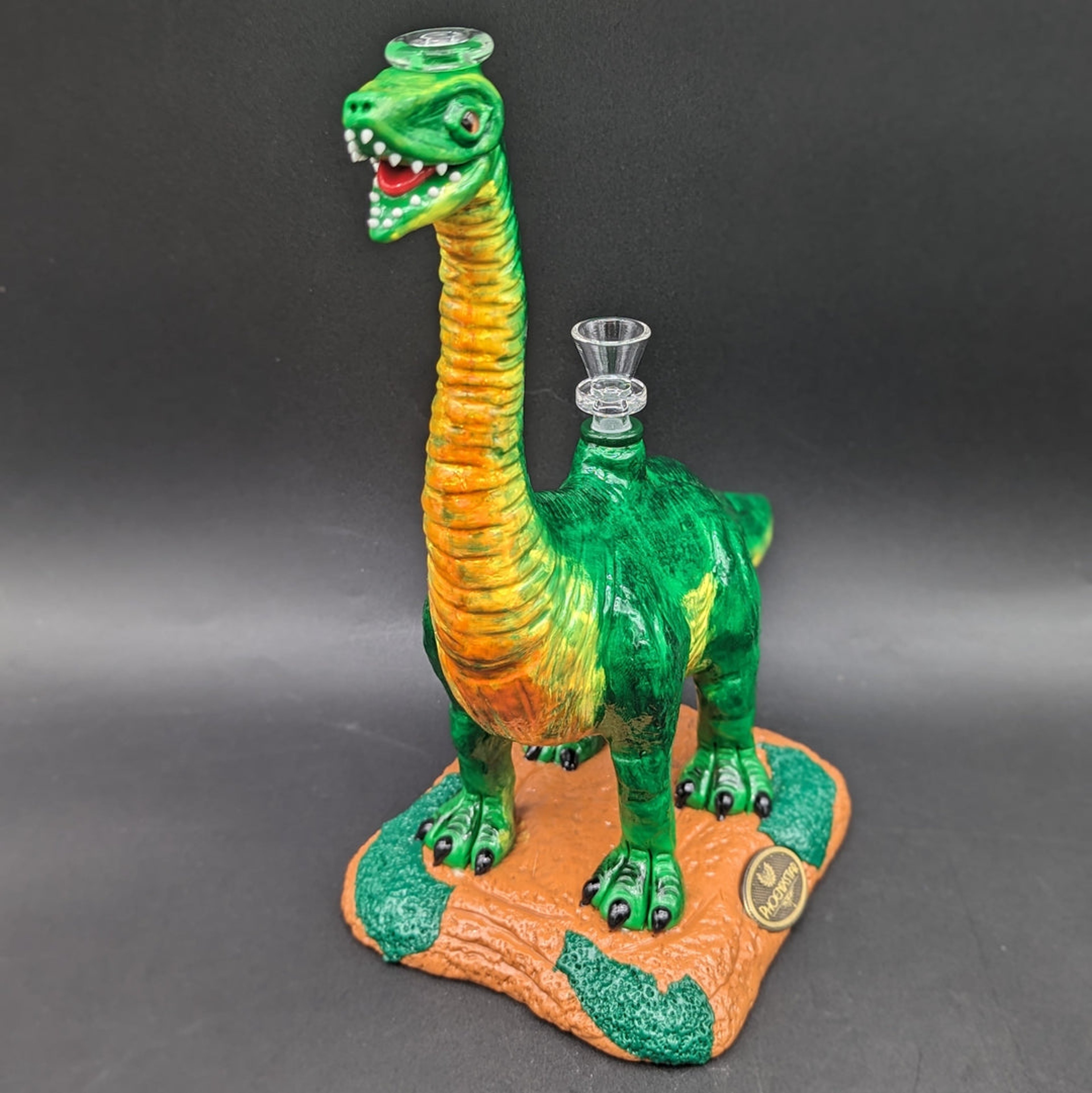 BRACHIOSAURUS DINOSAUR BONG - GLASS AND RESIN image 0
