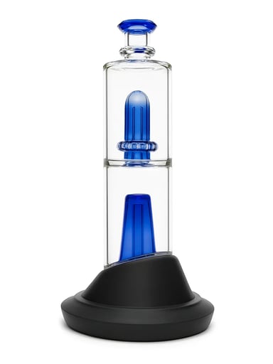 Preview pic of Blue Double Perc Wet Top Attachment for Puffco Peak