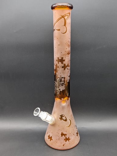 Preview pic of 16" SANDBLASTED SPACE PUZZLE BEAKER
