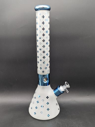 Preview pic of 18" LV 7MM FROSTED GLASS BEAKER BONG