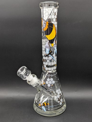 Preview pic of WORMHOLE GLASS "ROBO-BEES" 14″ BEAKER