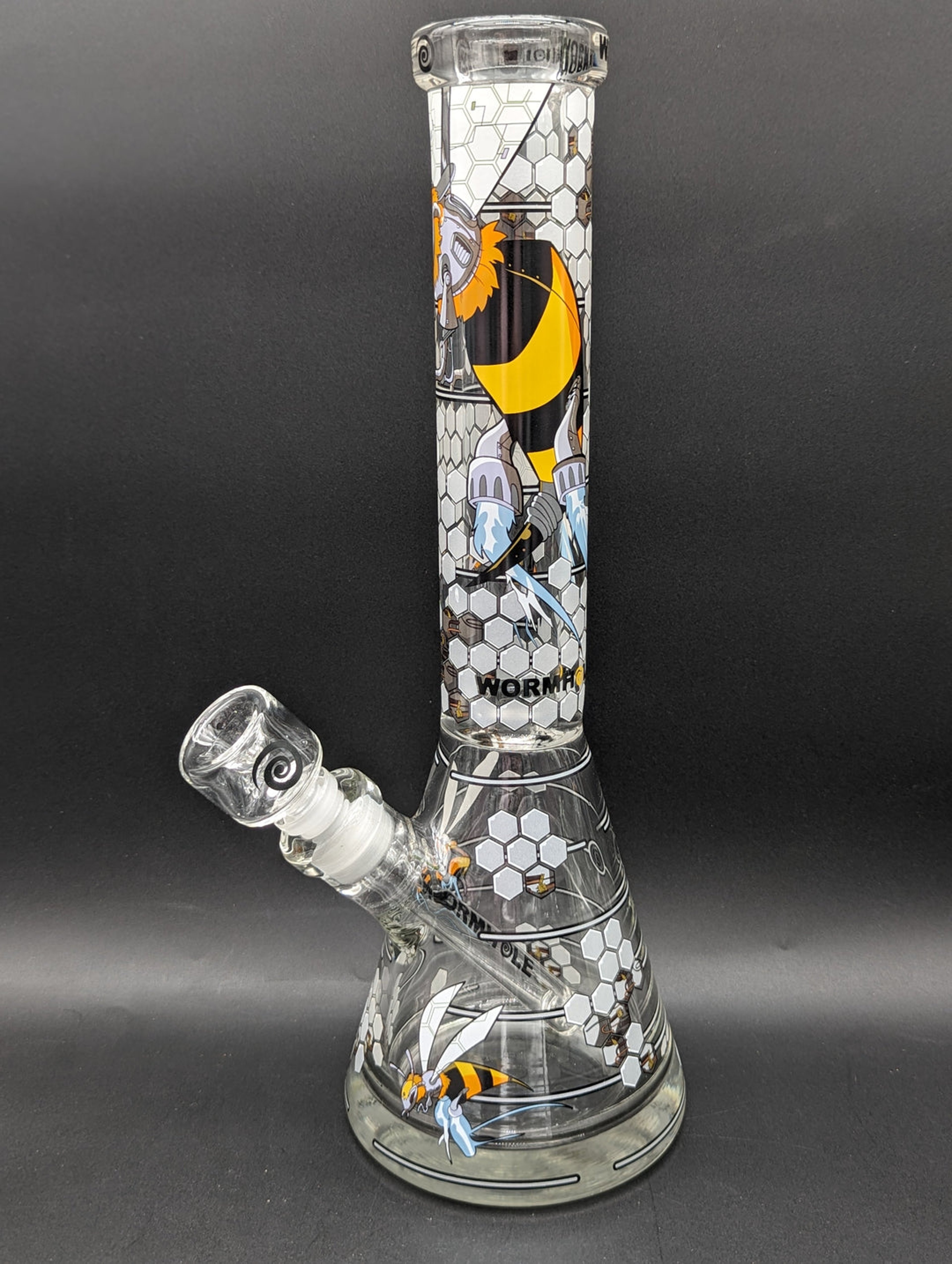 WORMHOLE GLASS "ROBO-BEES" 14″ BEAKER image 0
