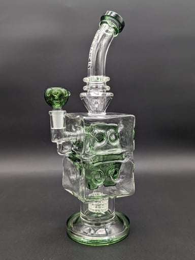 Preview pic of PULSAR DOUBLE SWISS PERC BLOCKS GLASS MATRIX BONG | 12.5"A