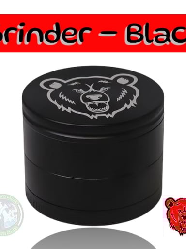 Preview pic of Bear Quartz - Aluminum 4pc Grinder 60mm - Black