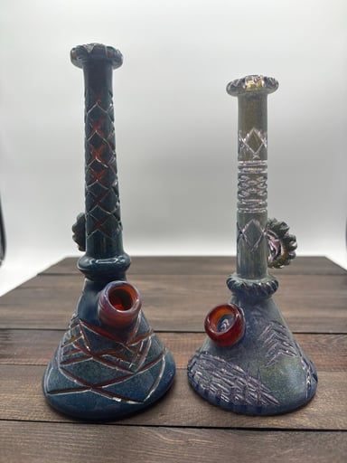 Preview pic of Griffin Glass Carved Beaker Set