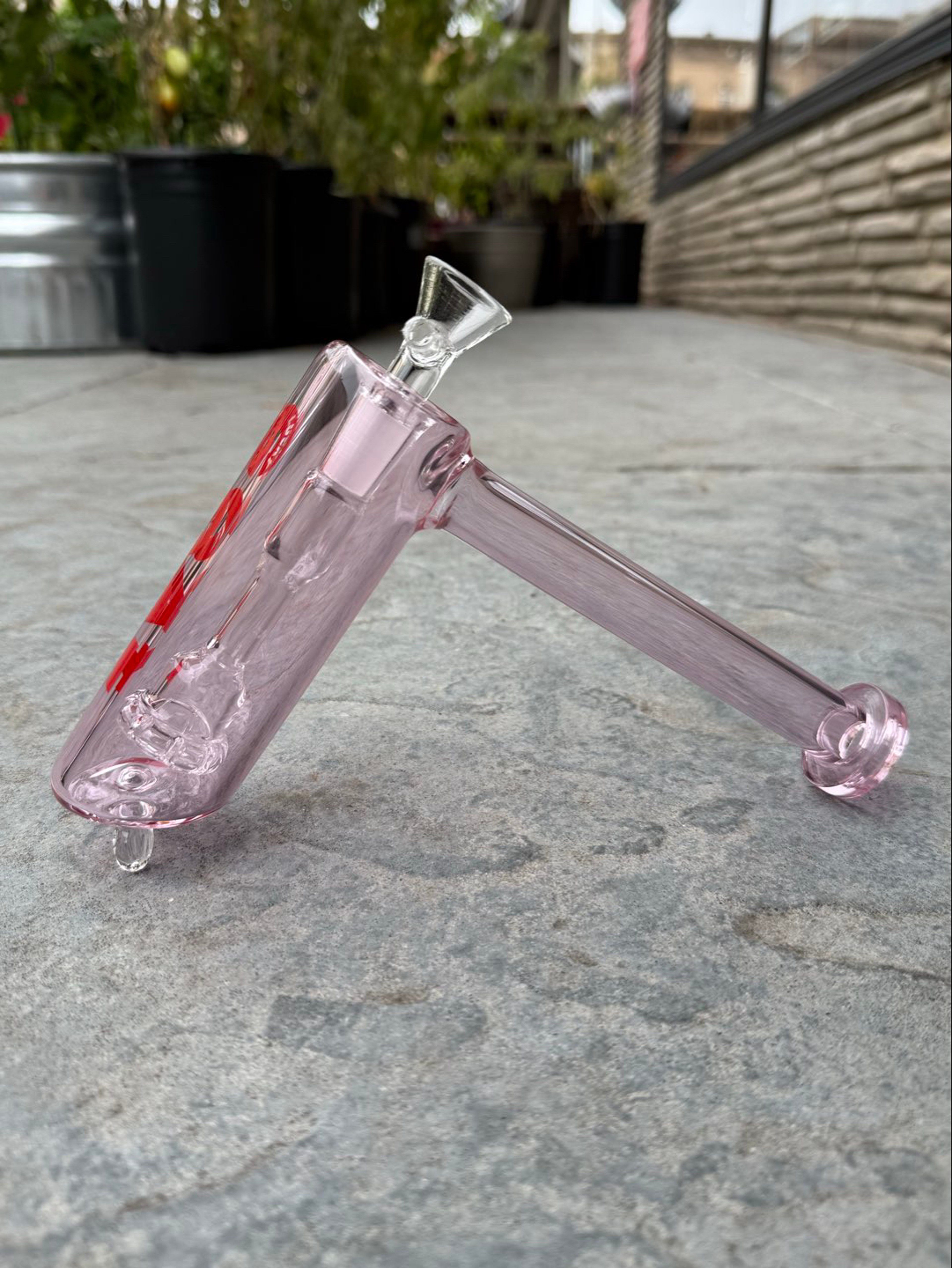 Preview pic of 9” Lucy Goat Alps UFO Perc Pink Clear Hammer Bubbler