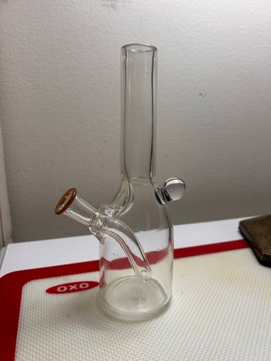 Preview pic of GMay Glass Amber Purple Sake Bottle Dab Rig
