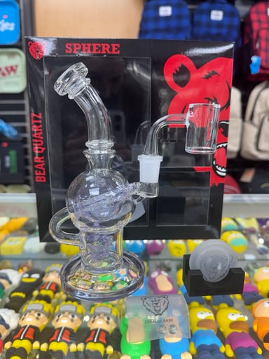 Preview pic of Bear quartz sphere recycler purple