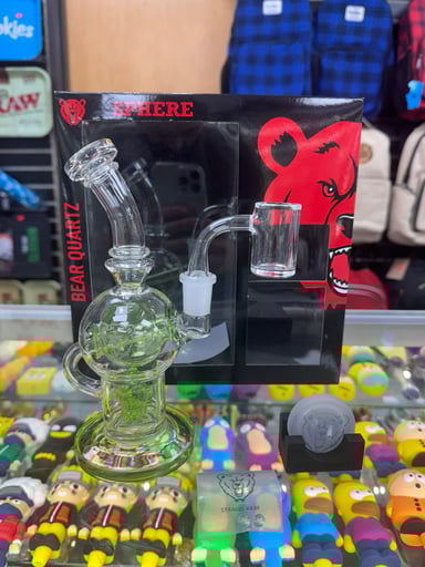 Preview pic of Bear quartz sphere recycler green