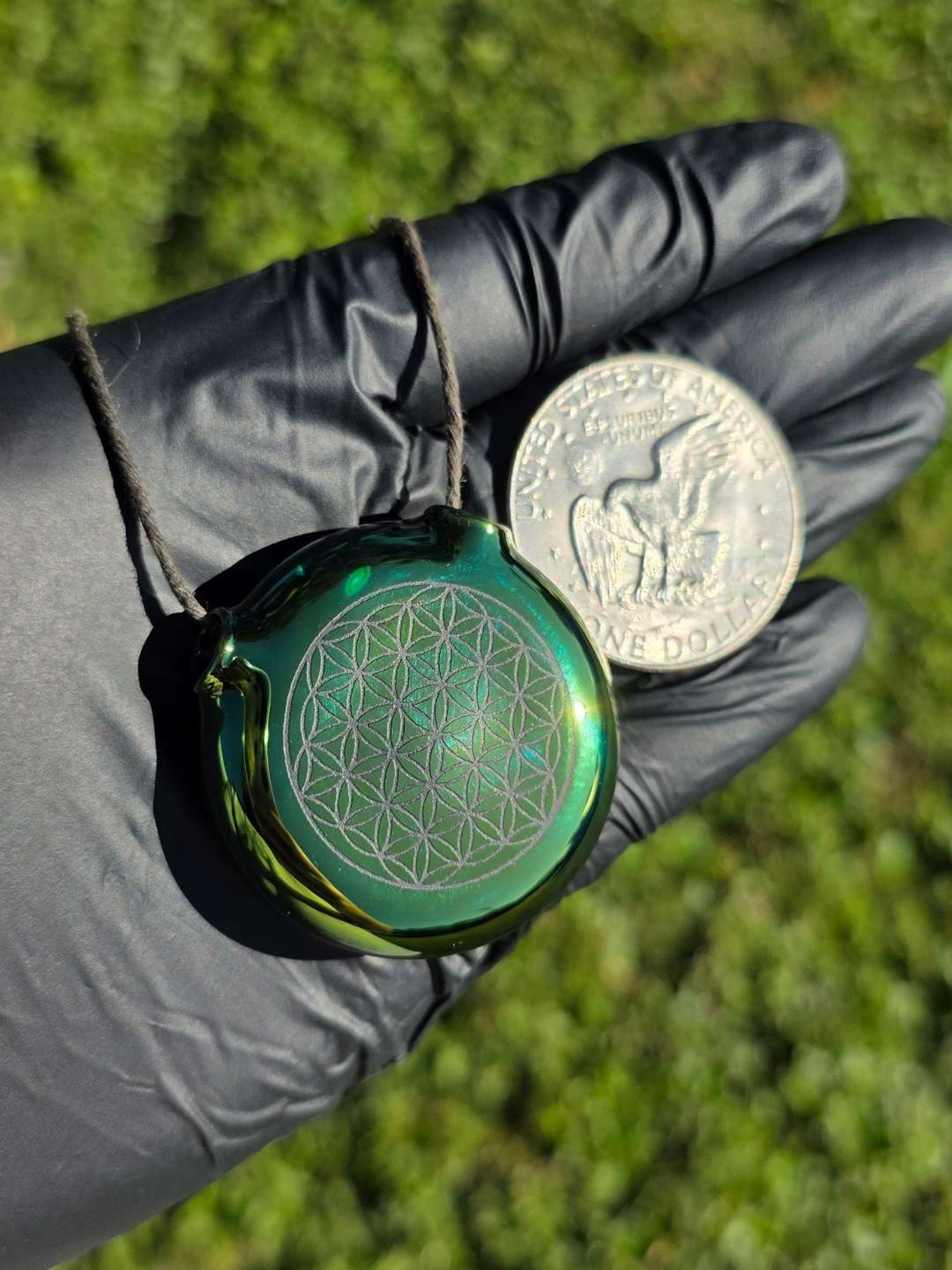 Kageglass Flower of Life Holow Pendant image 0