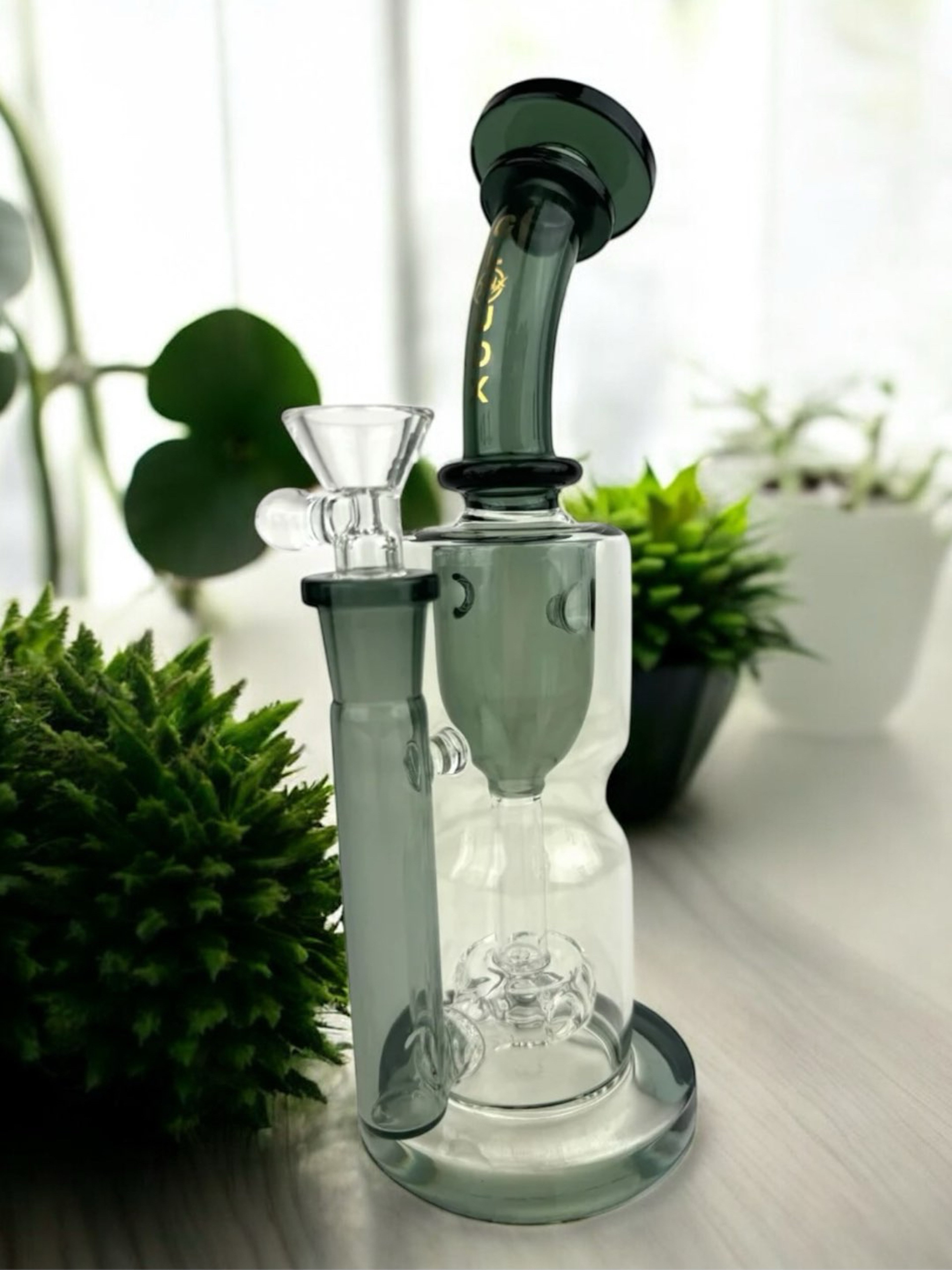 Preview pic of Cali CloudX 10” 🖤 Incycler w/ Curved Neck 4-Hole Disc Perc Bong, Black