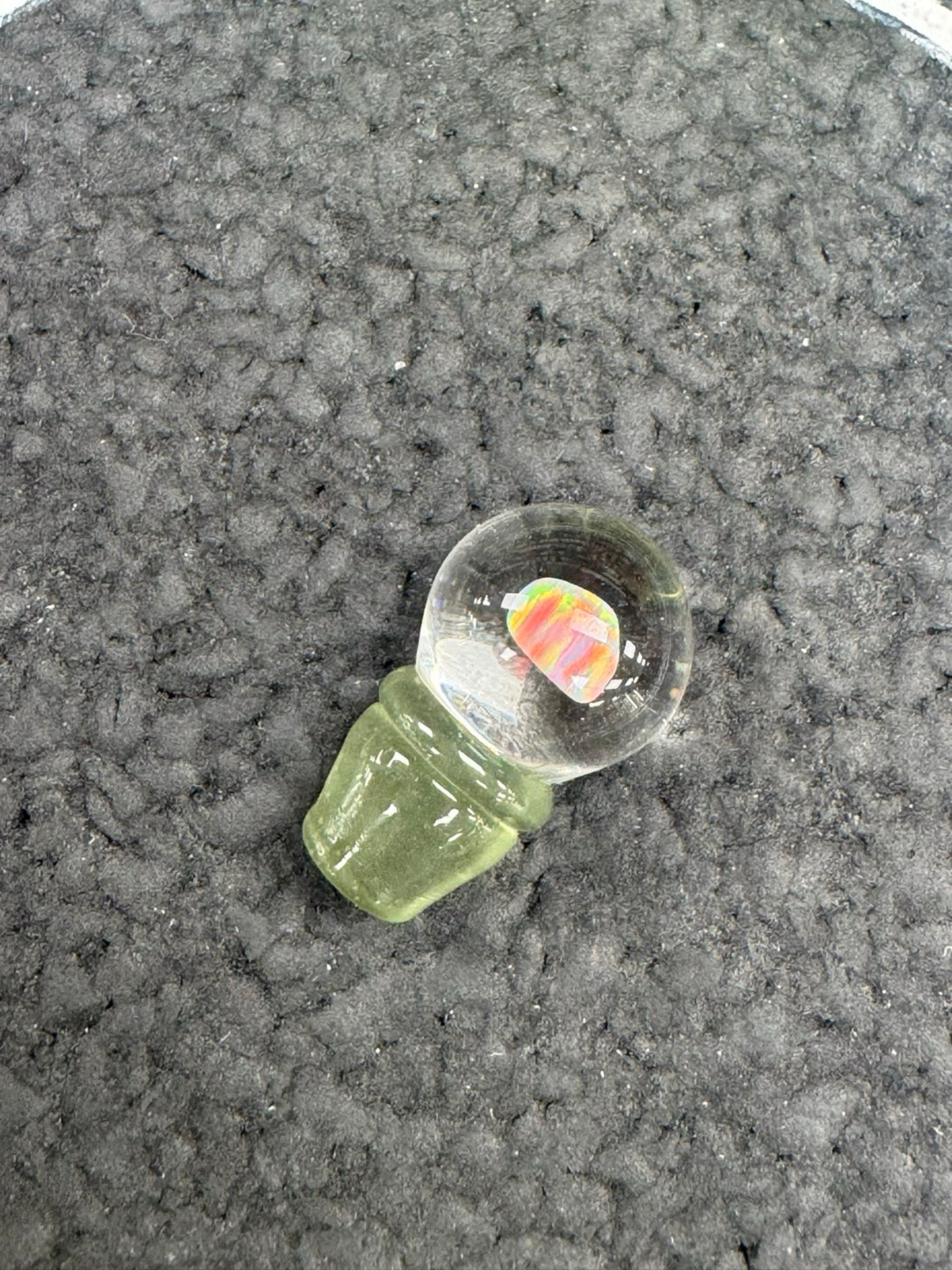 Green plug with opal for puffco pro oculus cap image 0