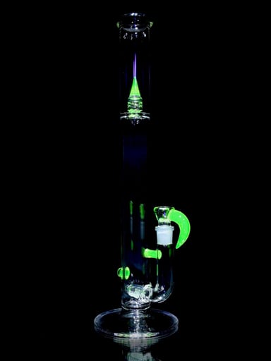 Preview pic of Kenta Kito - UV Reactive Accented 44mm Downgrid Stemline Straight Tube w/ 4-hole Horned Slide - Ion - 18mm Female