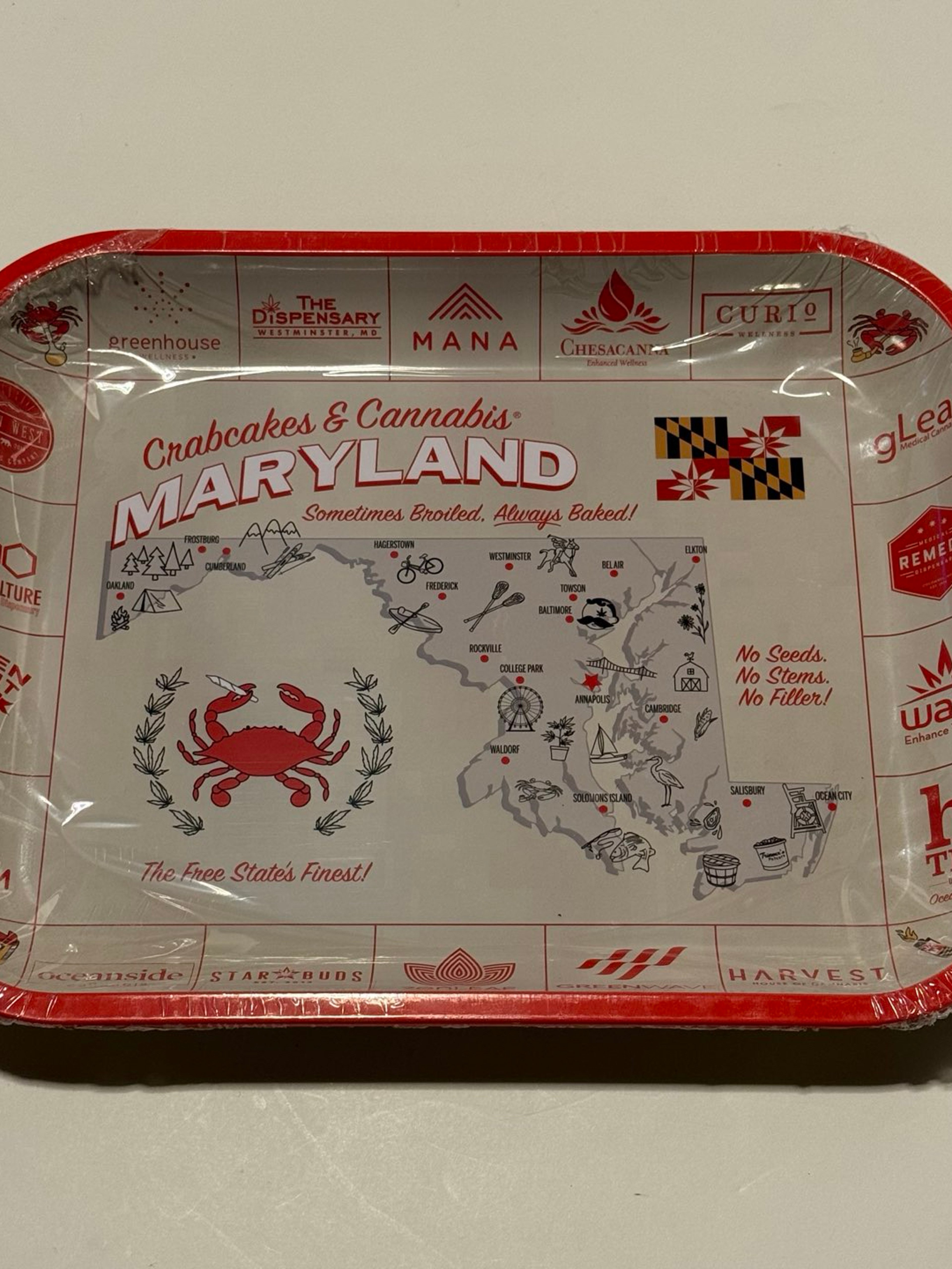 Crab Cakes & Cannab*s Maryland Themed Rolling Tray image 0