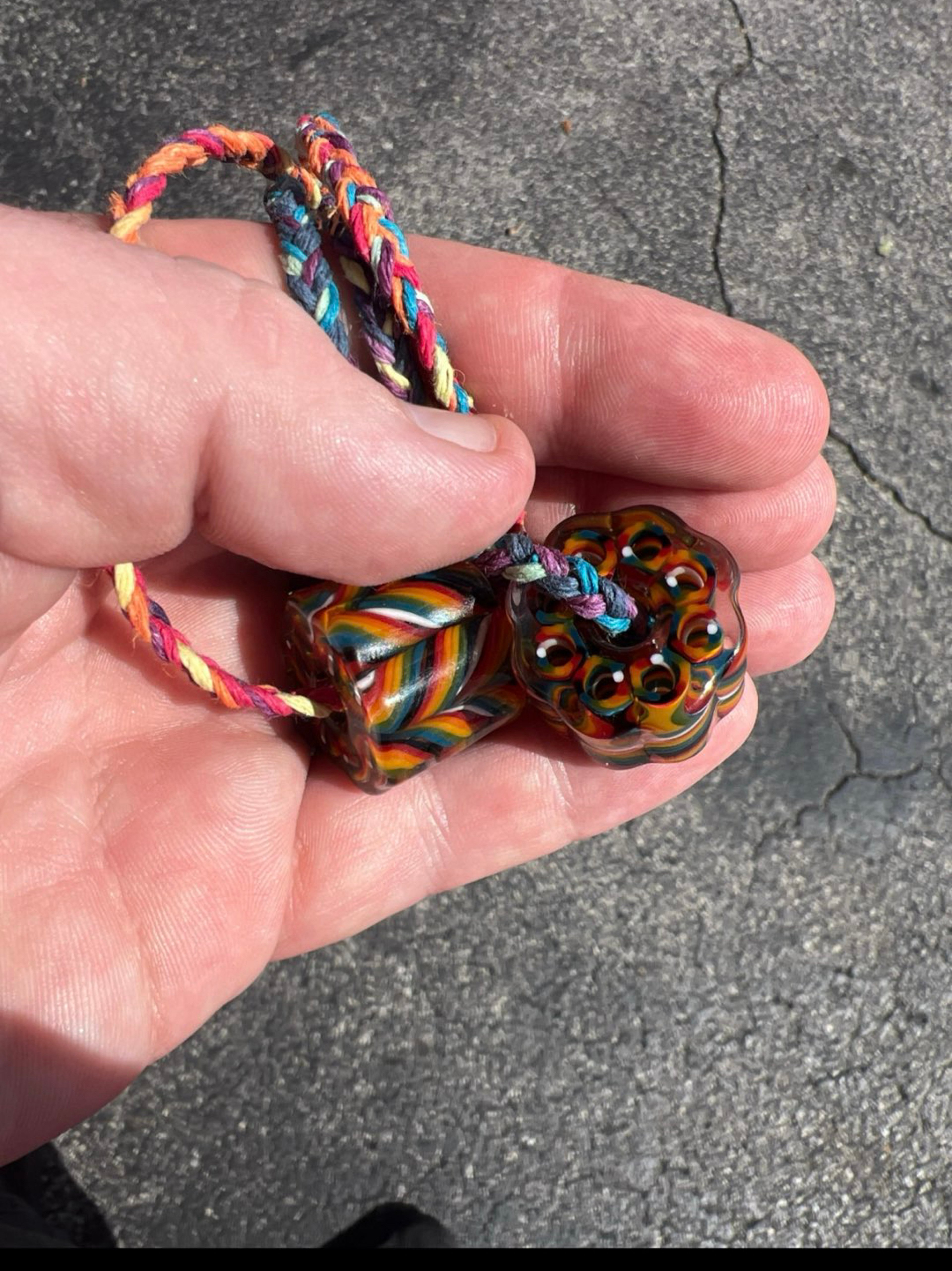 Rainbow Filigrana Bead Necklace Pair image 0