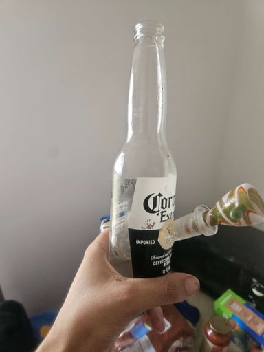 Preview pic of Corona straight tube mini bong homemade