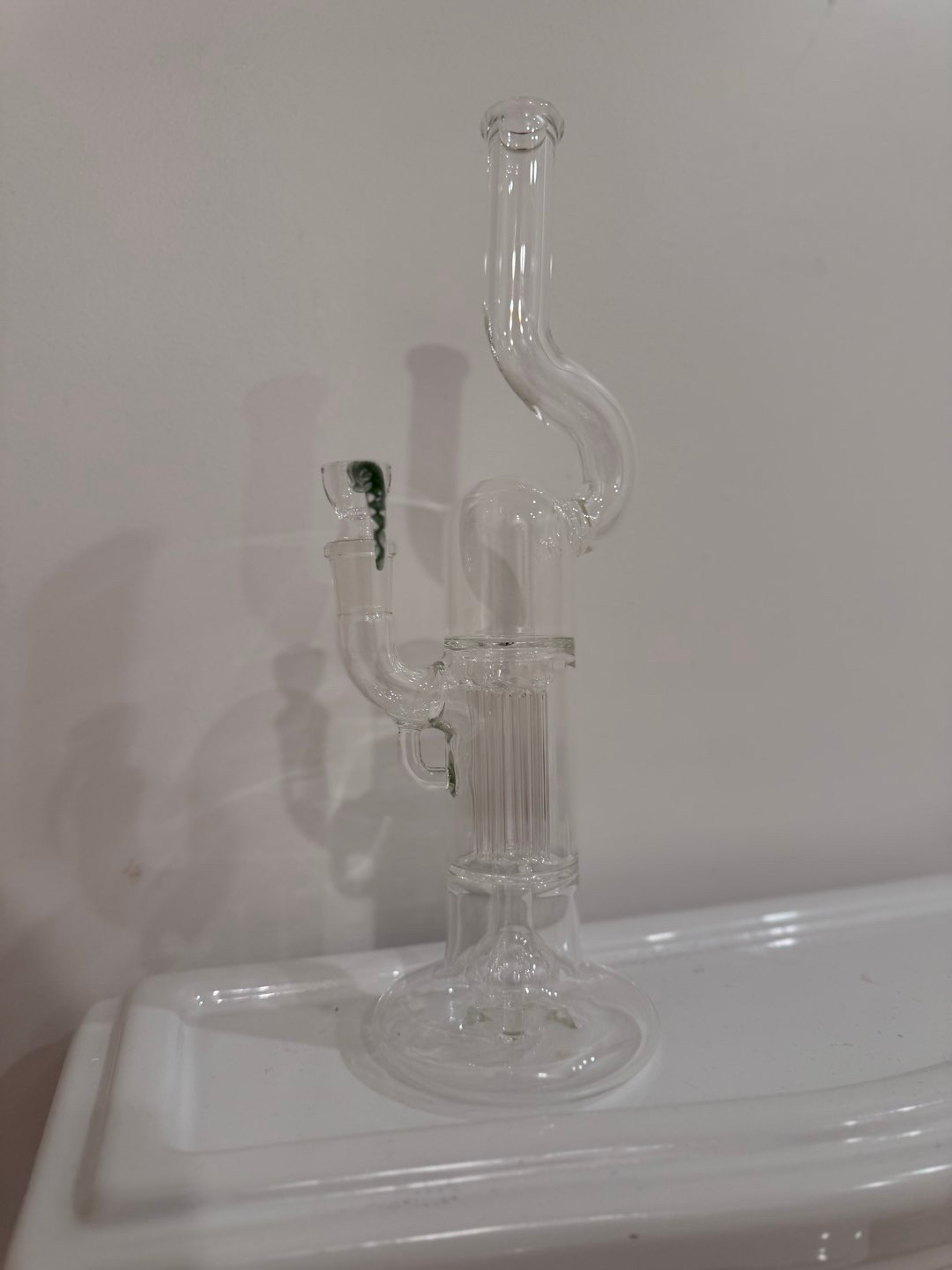 Preview pic of VERY LOW RESERVE Natty neck hallow foot pillar bong function video included