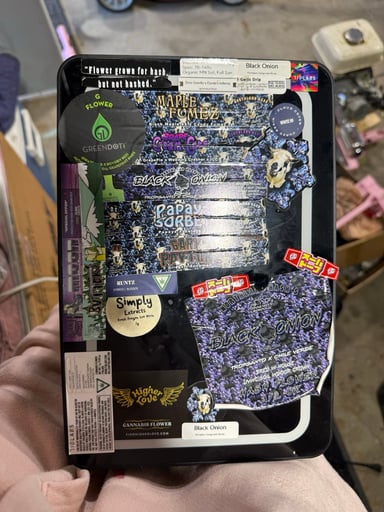 Preview pic of Rosin mini fridge stickerbombed