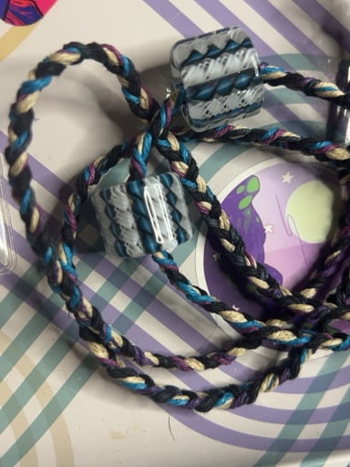 Preview pic of Limited Run Blue/Black & White Filigrana bead necklace
