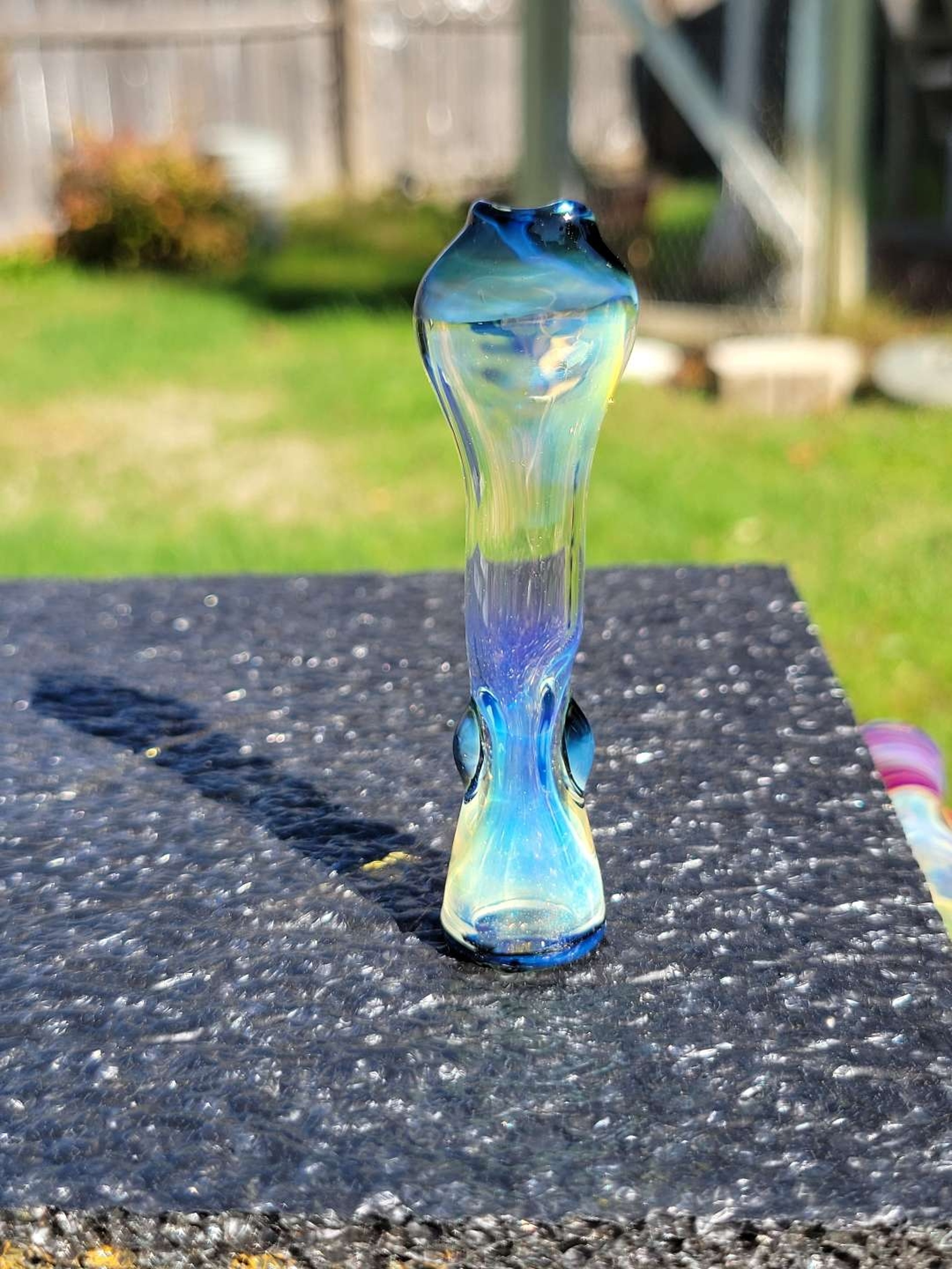 Preview pic of Fumed chillum with fade to black accents