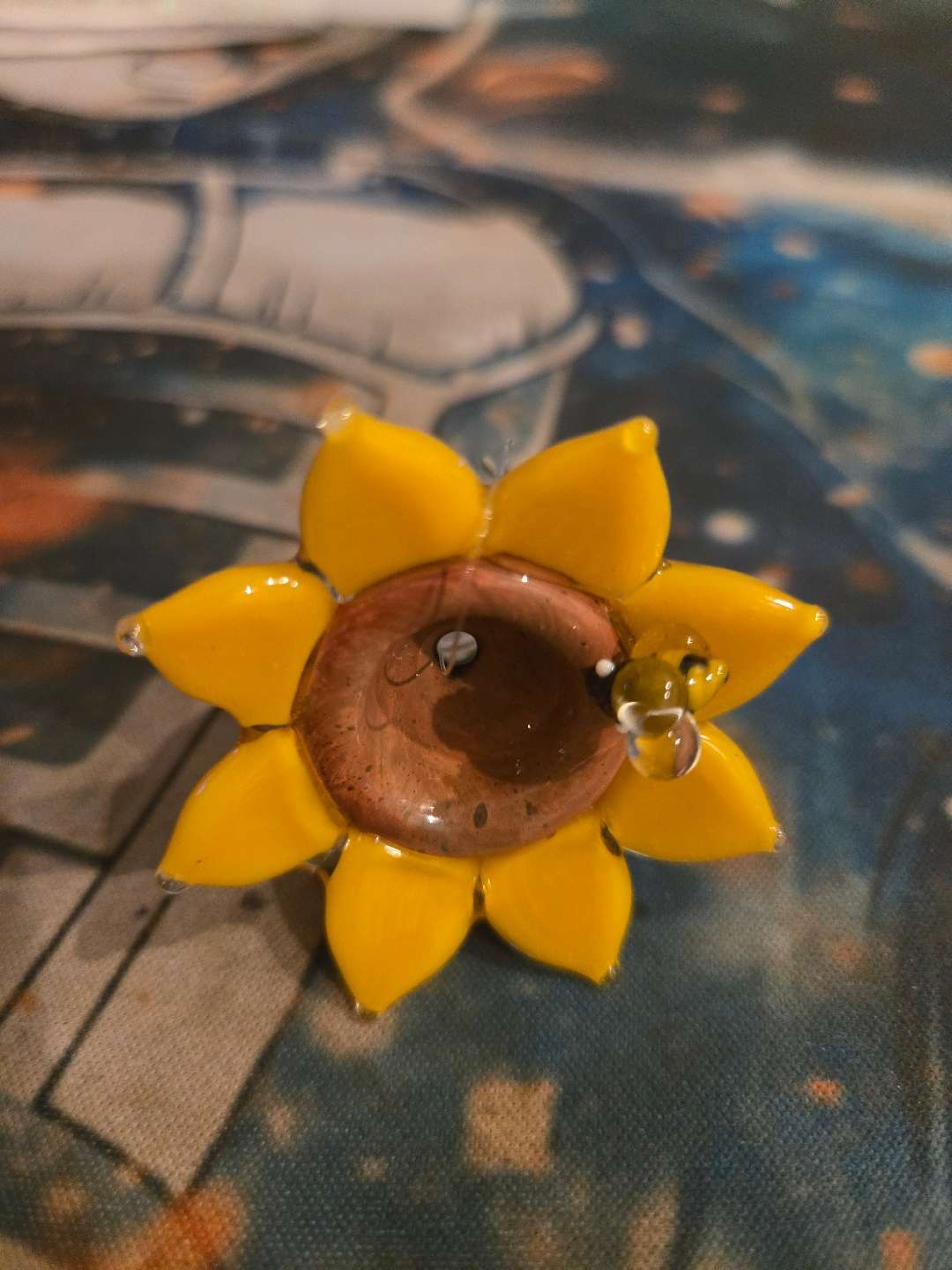 14mm Sunflower with bee bowl NEW image 0
