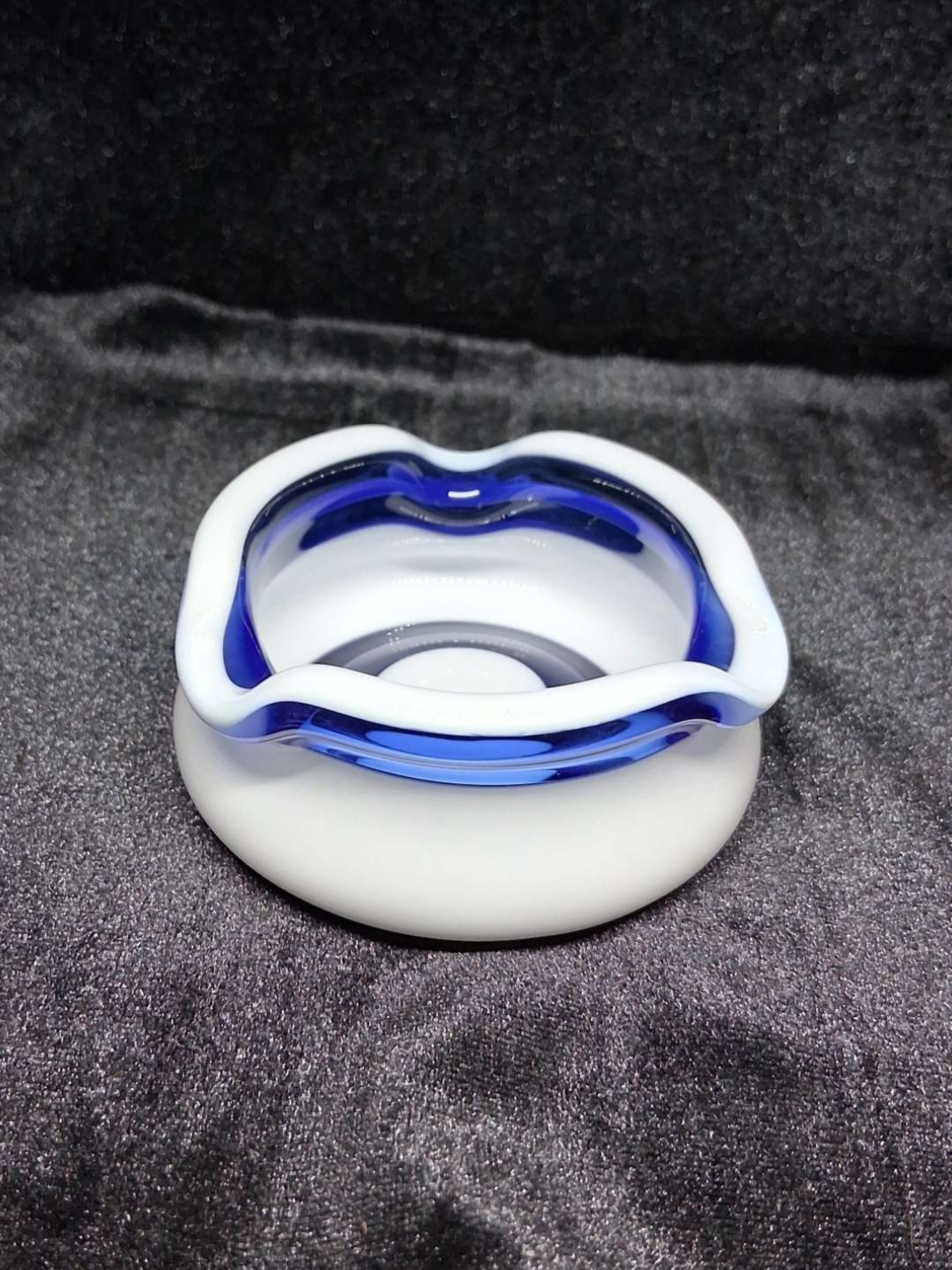 Lotus white and cobalt ashtray image 0