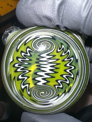 Preview pic of Matt Z Glass Pendant – “Electric Ripple” 4