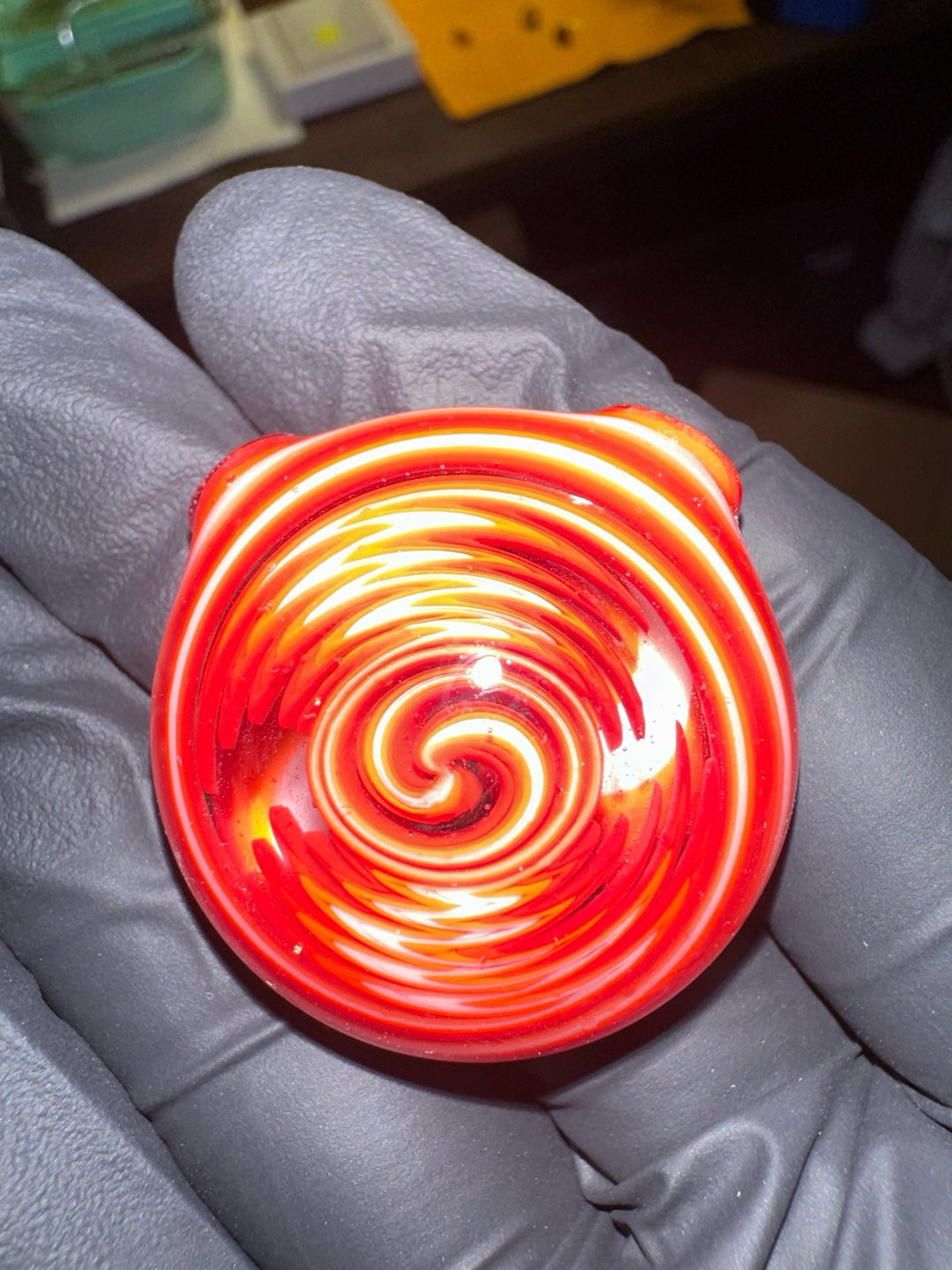 Matt Z Red and White Wigwag Pendant 8 image 0