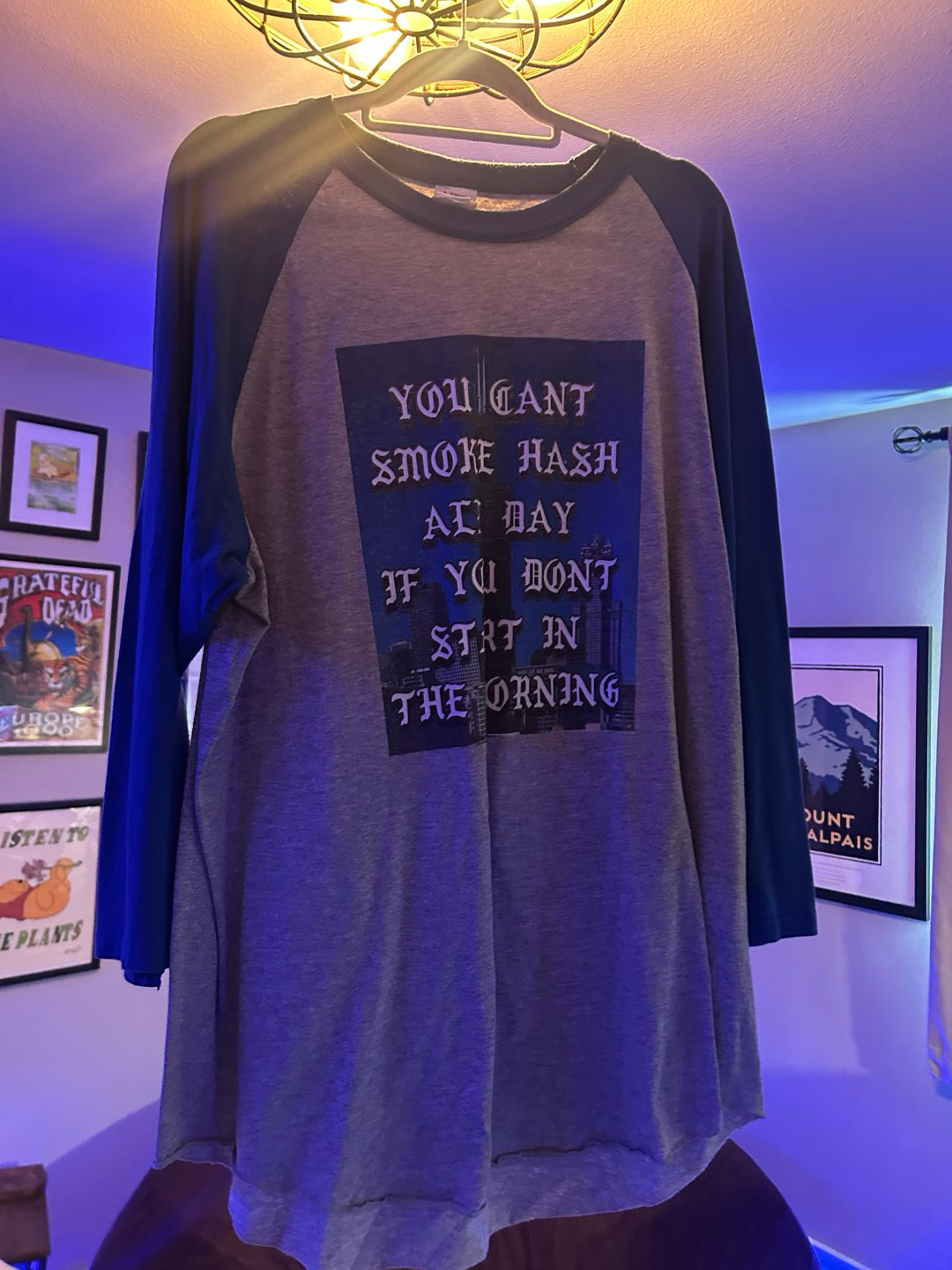 Preview pic of Lot Comedy Smoke Hash Baseball T 2xl Used