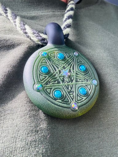 Preview pic of RARE* Full custom UV DWRECK 11x opal deep carved and sandblasted pendant
