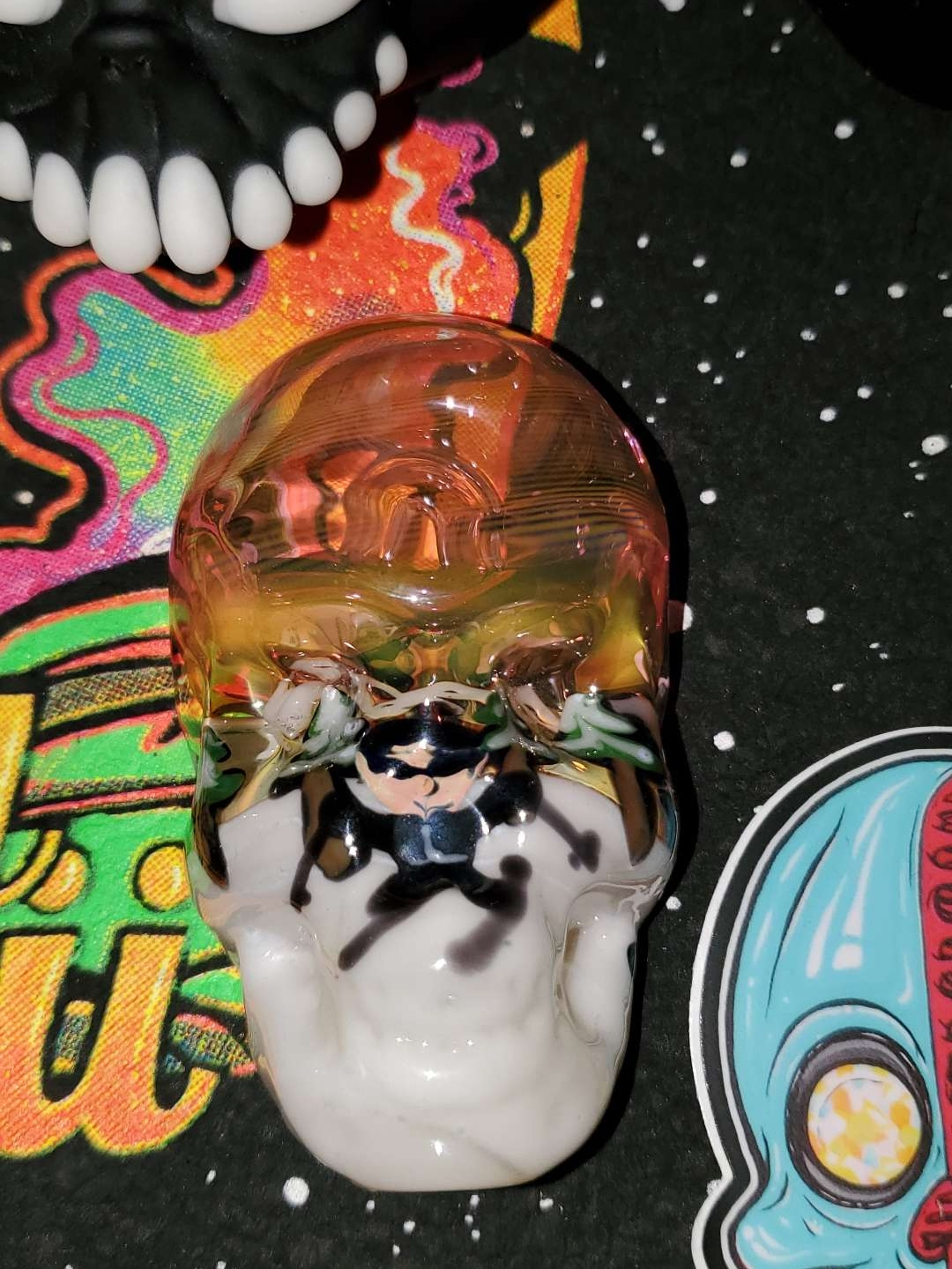 Preview pic of Bob Badtram BBad (Bob Snodgrass Apprentice) Skull Scene Pipe.
