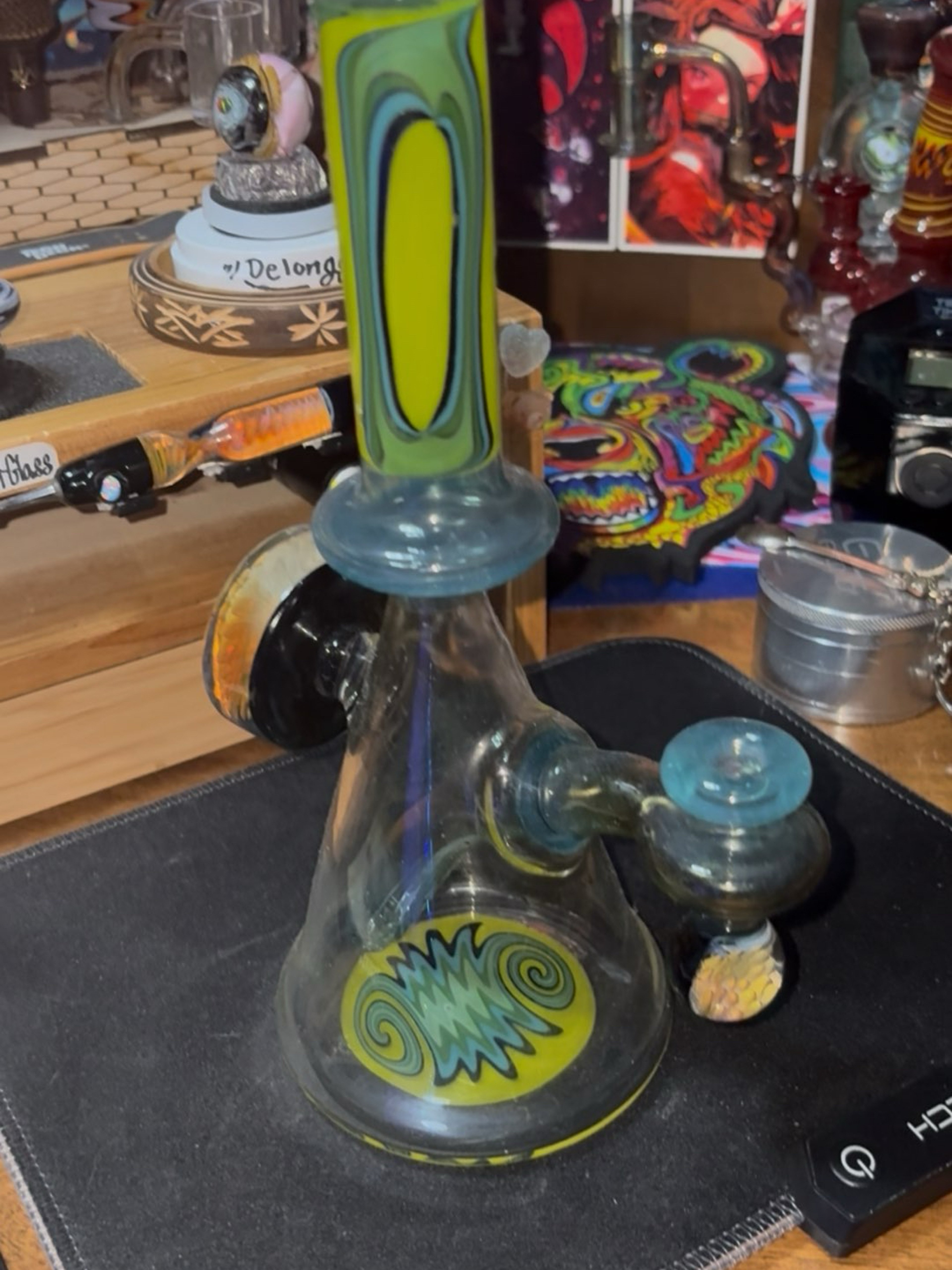 Preview pic of *Signed* 2017 Baker315 Wig Wag Beaker with Implosion Puck and Implosion Tear Drop • 10mm Female