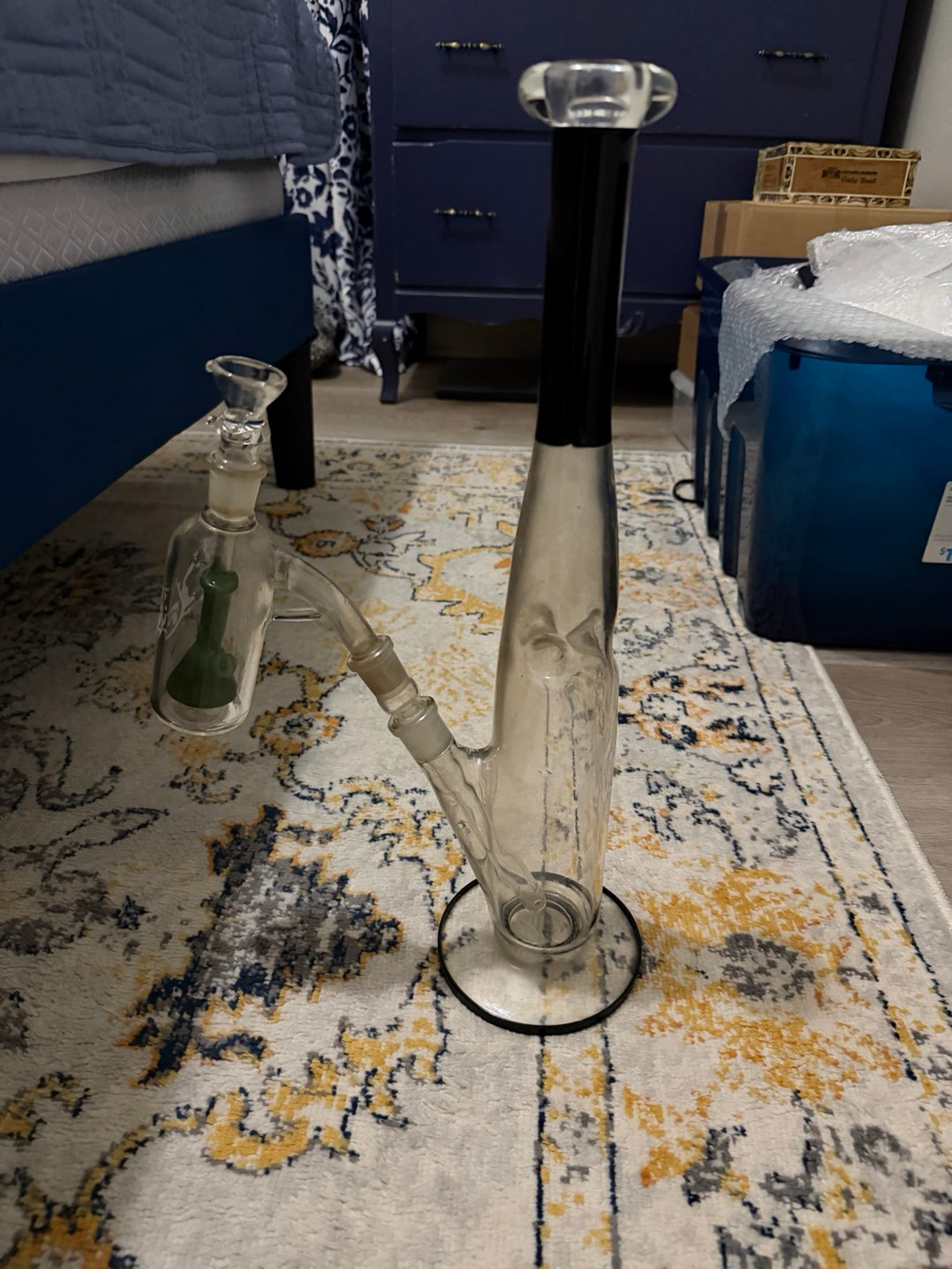 Preview pic of Baseball bat water pipe with pulser ash catcher combo