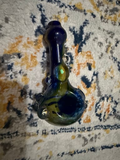 Preview pic of Custom thick glass galaxy pipe with three stacked storage container